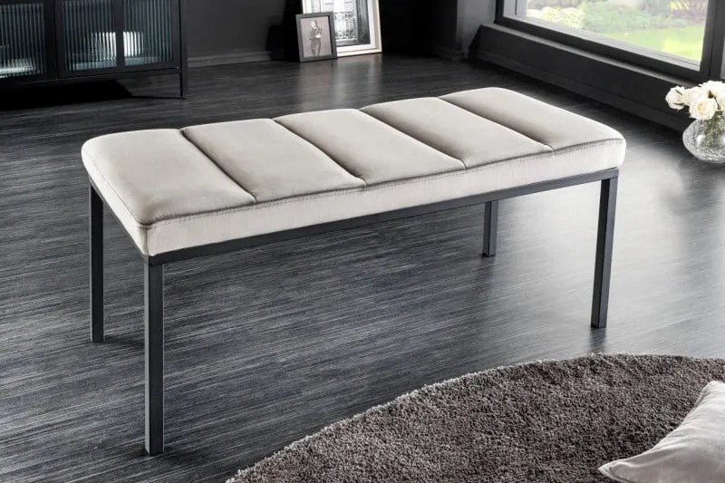 Lavica Boutique 80cm svetlosivá zamat