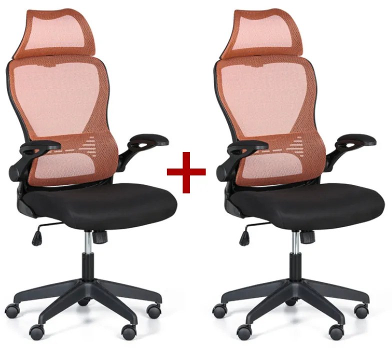 Kancelárska stolička LUCAS 1+1 ZADARMO, oranžová