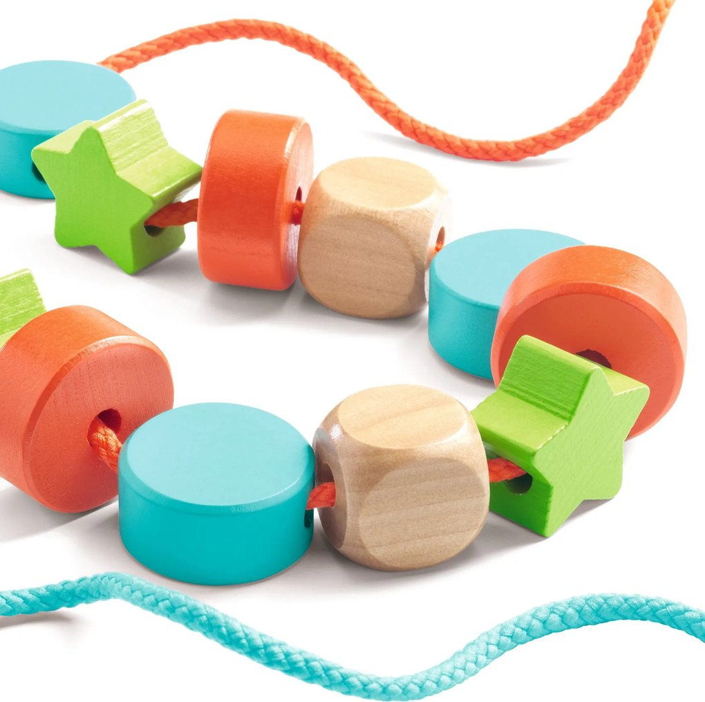 Farebné drevené koráliky – 24 ks