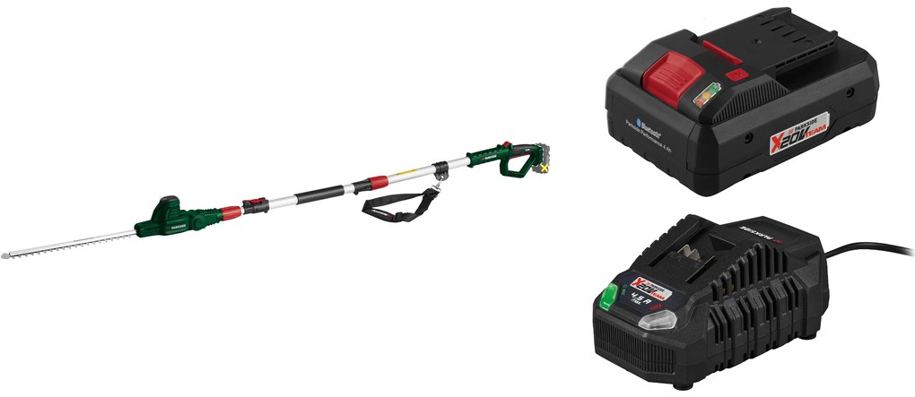 Parkside® Aku teleskopické nožnice na živý plot Pthsa 20-Li D5 + Smart akumulátor 20 V/4Ah Paps 204 A1 + Nabíjačka 20 V/4,5 A (800011185)