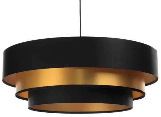 Luster na lanku TRINITI 1xE27/60W/230V čierna/zlatá