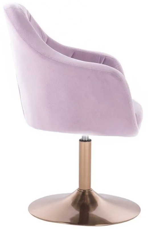 LuxuryForm DESIGN Kreslo ROMA VELUR na zlatom tanieri - levanduľa