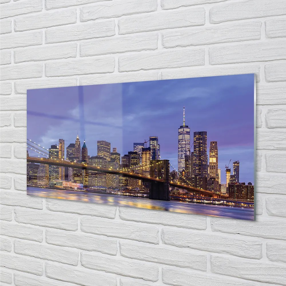 Obraz na akrylátovom skle Sunset bridge river 140x70 cm