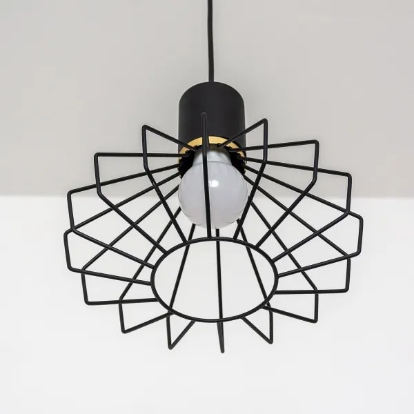 Závesné svietidlo na lanku SOLANO 1xE27/15W/230V čierna/zlatá