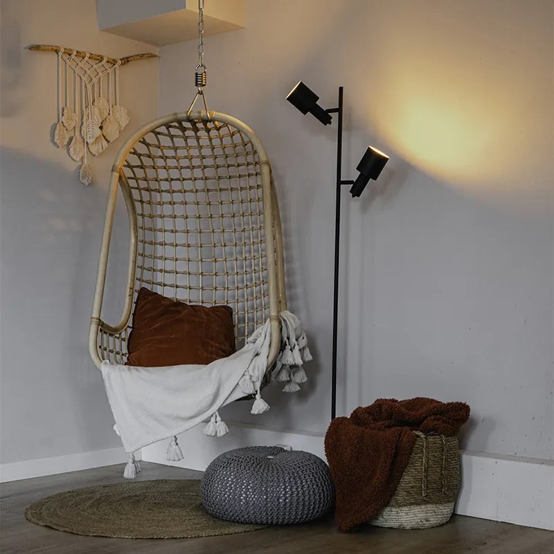 Moderná stojaca lampa čierna 2-svetlo - Stijn