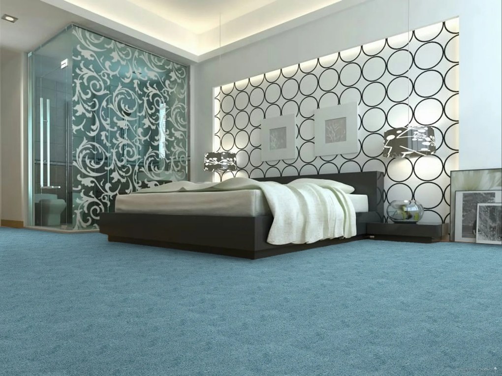 ITC, Koberec metráž Avelino 72, na mieru, šíře 4m, modrá, fusion back, chodba / predsieň