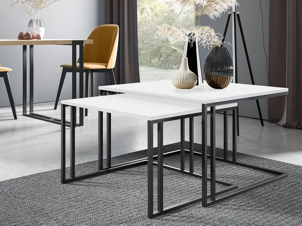 Set dvoch konferenčných stolíkov Froyw, Farba: Čierna/Dub craft zlatý