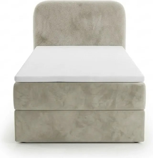 Čalúnená posteľ boxspring FORENA 90x200 cm krémová Matrac: Bonell pružinová matrac