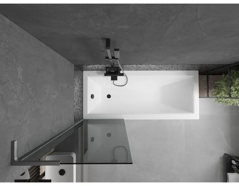 Mexen Next L, 1-krídlová vaňová zástena 60 x 150 cm, 6mm šedé sklo, grafitový profil, 895-060-000-03-40-66