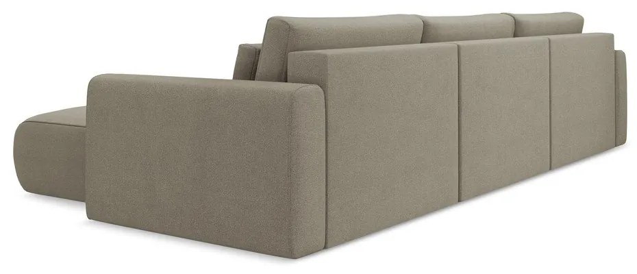 Svetlohnedá rozkladacia/s úložným priestorom rohová pohovka (do tvaru "U") Kapua – Makamii