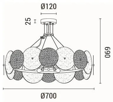 Luster na lanku 8xE14/40W/230V
