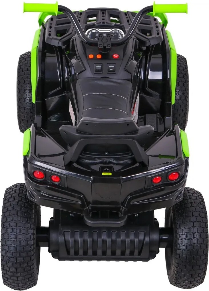 Ramiz Štvorkolka na vzduchovú batériu pre deti Čierna a zelená + Nafukovacie kolesá + Rádio MP3 + Bezplatné štartovanie