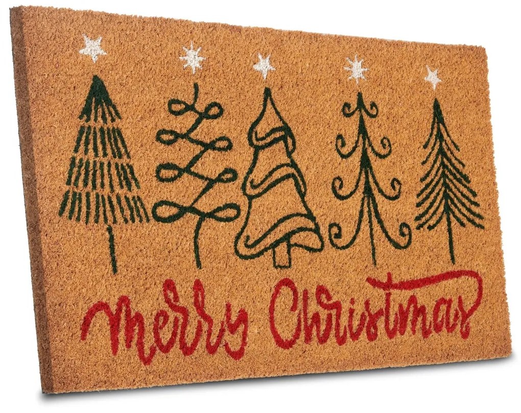 Rohožka Vianočné stromčeky 106196 - na von aj na doma, 40x70, hnedá, chodba / predsieň, Hanse Home