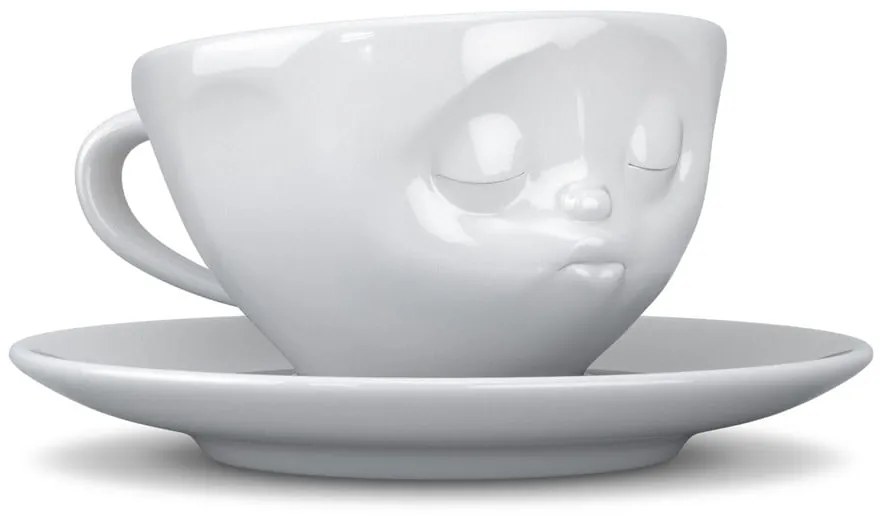 Biela bozkávajúca porcelánová šálka na kávu 58products, objem 200 ml
