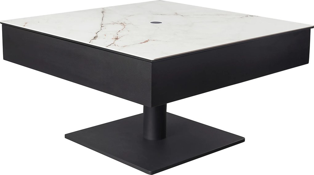 XXXLutz KONFERENČNÝ STOLÍK, čierna, biela, kov, sklo, keramika, kompozitné drevo, 75/75/42-57 cm Dieter Knoll - Stolíky do obývačky - 000069005601