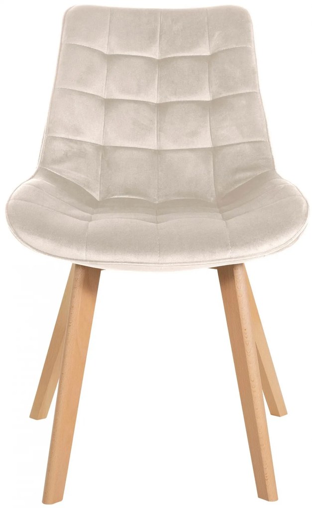 Stolička Brook - zamat - Krémová