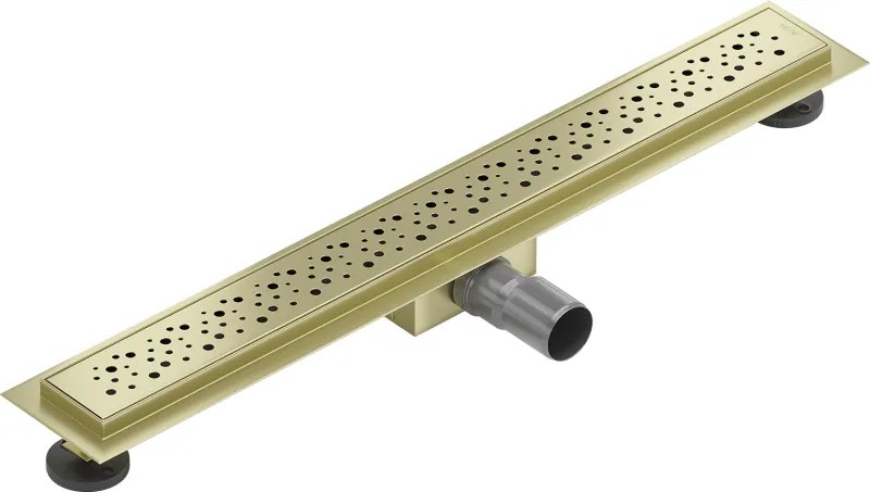 Mexen Flat, lineárny podlahový žľab 70 cm, M12, zlatá matná, 1A21070-15