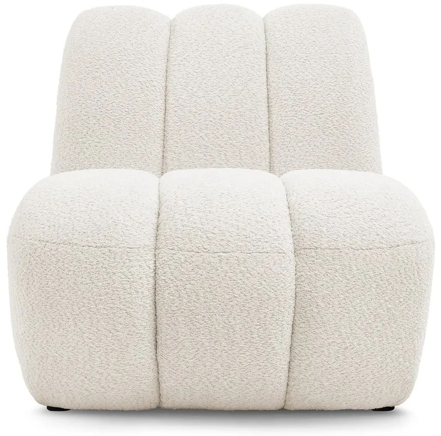 Biele kreslo z textílie buklé Janissaire – Bobochic Paris