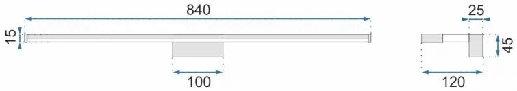 Rea Svietidlo nad zrkadlo LED 90cm - chróm OSW-05001 - Rea