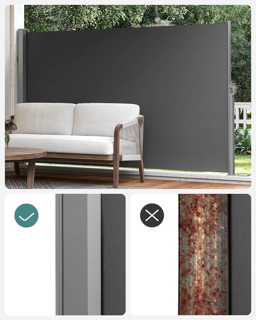 Bočná markíza Orrine 180x450 cm antracit