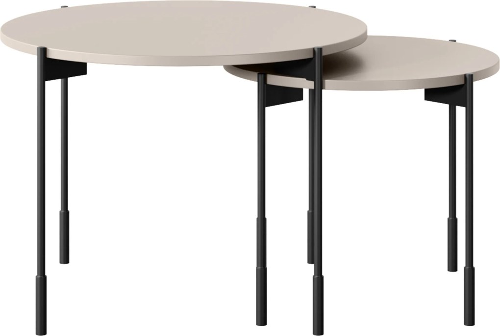 Okrúhly konferenčný stolík Sonatia 60 cm na kovových nohách - kašmír