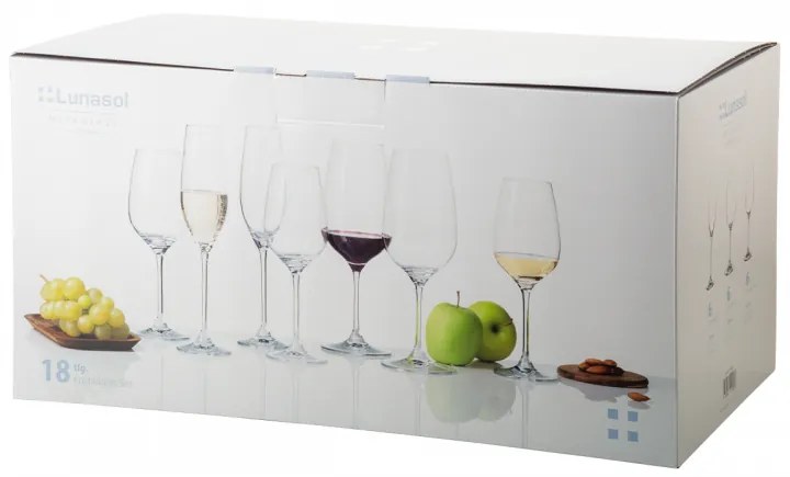 Lunasol - Štartovací set pohárov do domácnosti 18 ks – Premium Glas Crystal (321809)