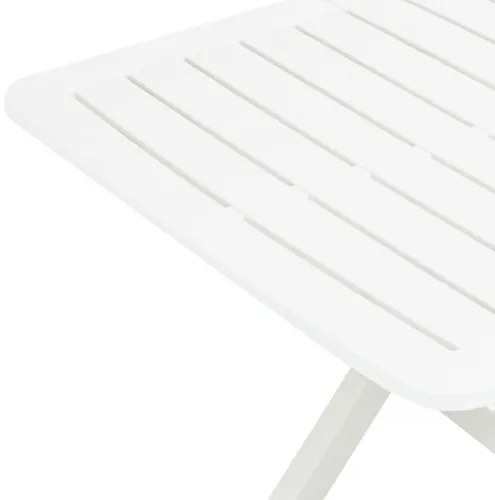 vidaXL Skladací záhradný stôl biely 79x72x70 cm plastový-
