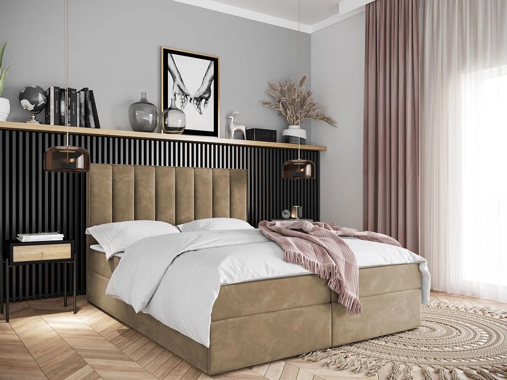 Kontinentálna posteľ Ansgan II, Dostupné poťahy: Itaka 34, Rozmer postele: 140x200