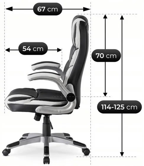 Vintino kancelárska otočná kožená stolička RONALD čierna