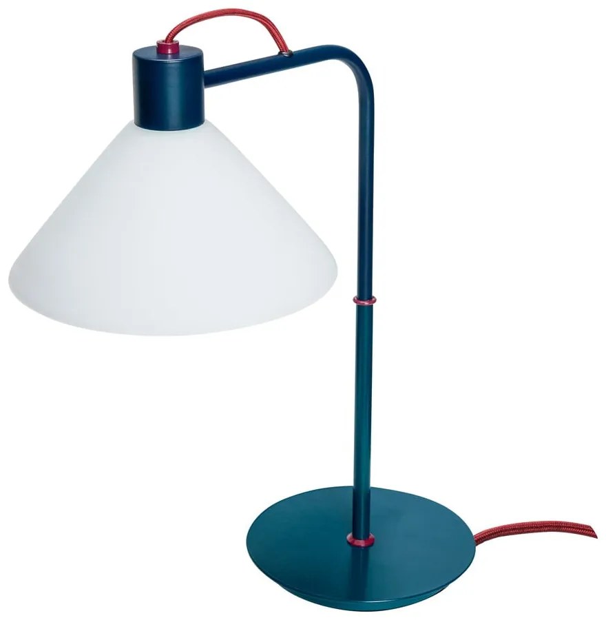Stolová lampa v petrolejovej farbe so skleneným tienidlom (výška 44 cm) Spot – Hübsch