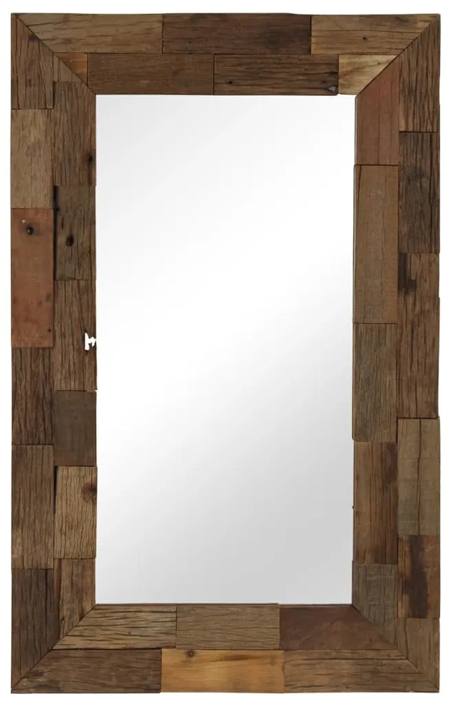 vidaXL Zrkadlo z masívneho dreva z podvalov 50x80 cm