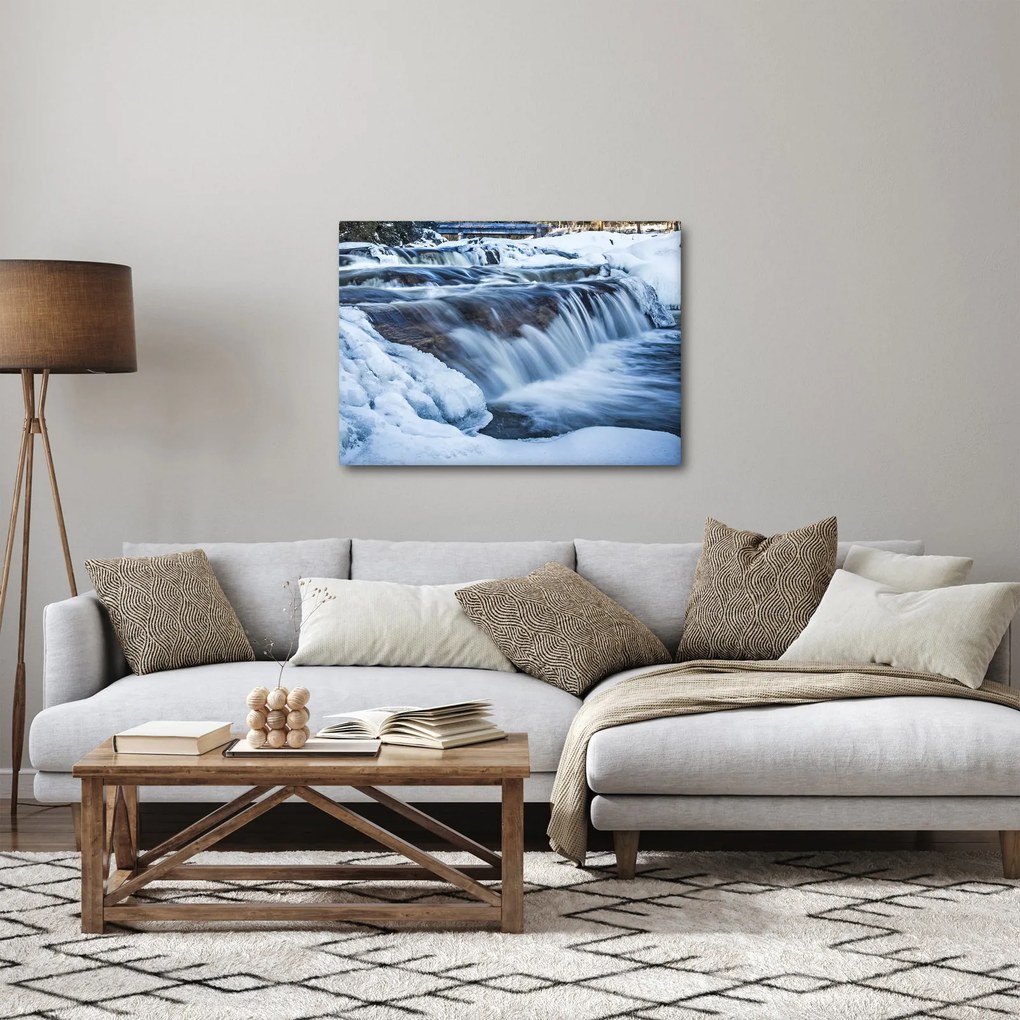 Obraz rieky v zime (70x50 cm)