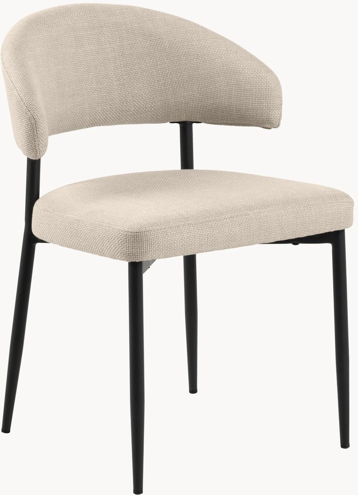 Čalúnené jedálenské stoličky's kovovými nohami Edina, 2 ks