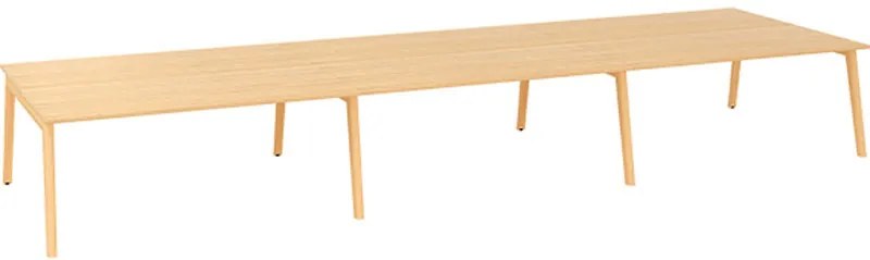 Kancelársky pracovný stôl ROOT, 5400 x 1600 mm, dub