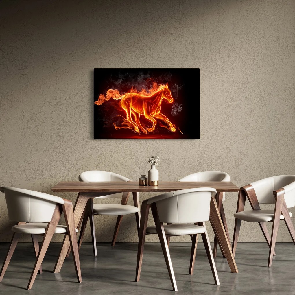 Obraz - Kôň v ohni (90x60 cm)