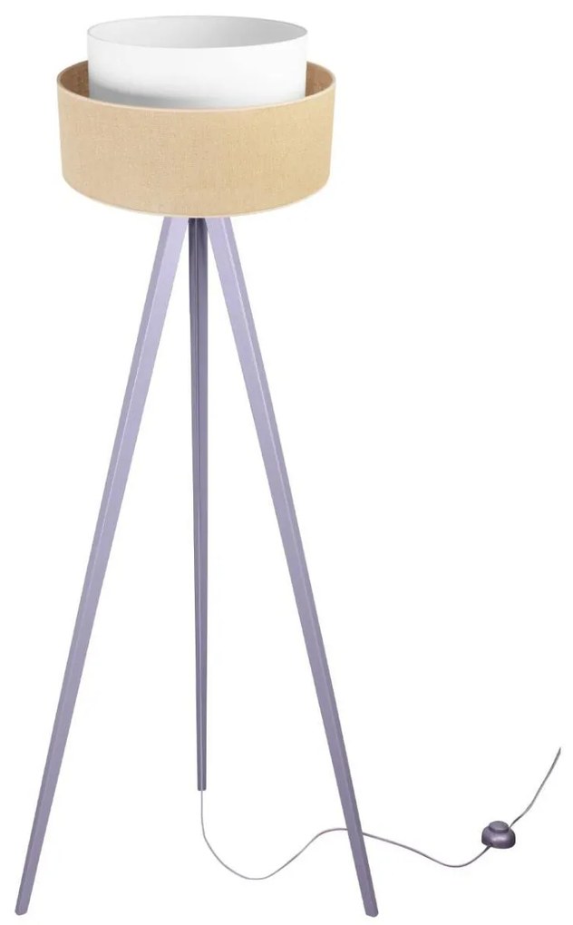 Podlahová lampa JUTA, 1x jutové/biele textilné tienidlo, (výber zo 6 farieb konštrukcie)