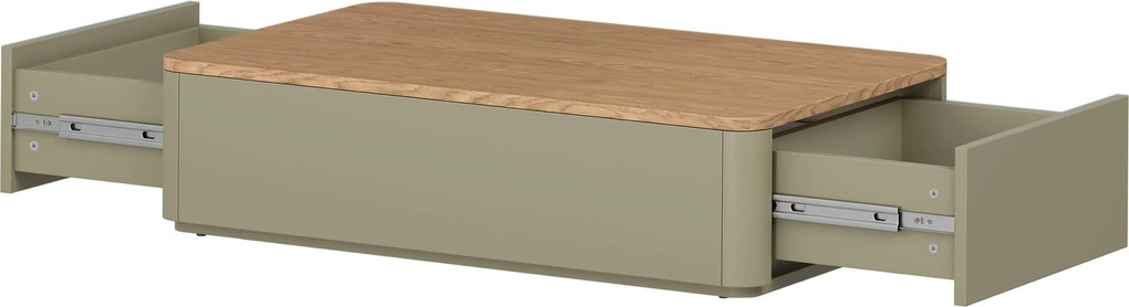 Konferenčný stolík Elivo 100x60 cm so zásuvkami - eukalyptus / dub baltic dune