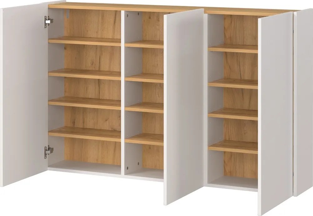 Krémová skrinka v dekore duba 138x87x25 cm Libbiano – Germania