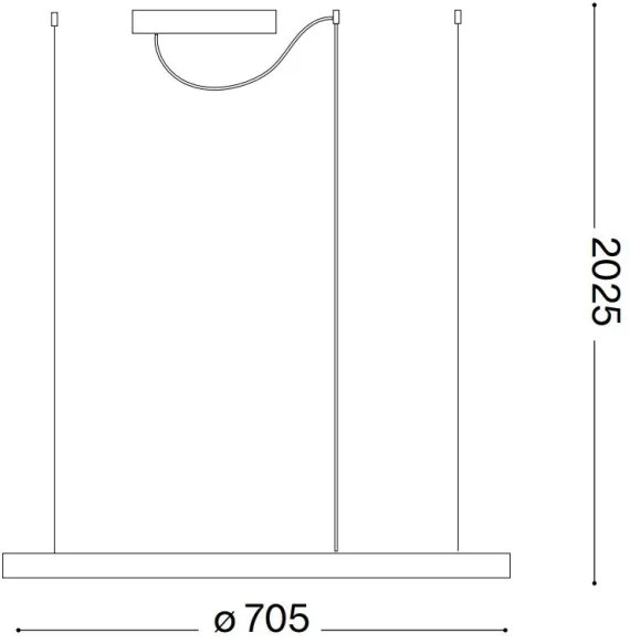 Ideal Lux - LED luster na lankách ORACLE SLIM LED/37W/230V 3000K priemer 70 cm biela
