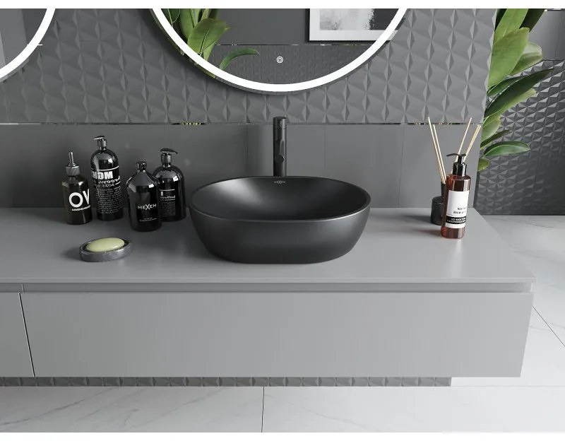 Mexen Viki, umývadlo na dosku 48x35x14 cm, čierna matná, 21054885