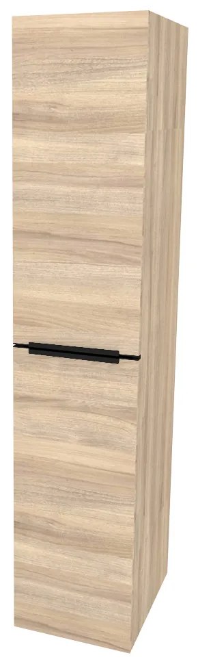 Mereo Mailo, kúpeľňová skrinka vysoká 170 cm, čierne madlo, Multidecor, Blonde Liberty Elm, MER-CN594LPBBLE1