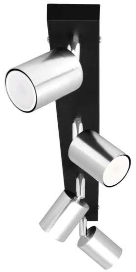 LED Bodové svietidlo TUNE 4xGU10/4,8W/230V matný chróm/čierna
