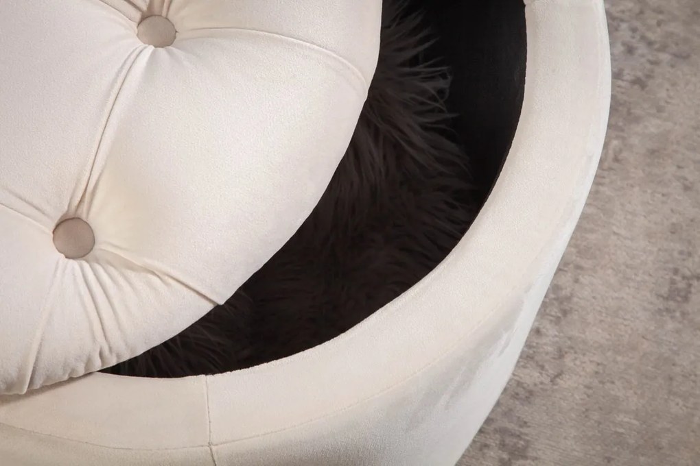 Dizajnová taburetka Rococo 50 cm béžová