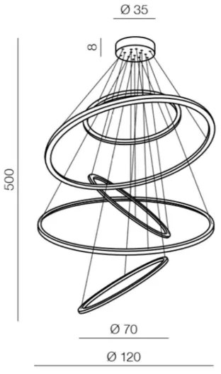 Azzardo AZ3137 - LED Stmievateľný luster na lanku WHEEL LED/190W/230V čierna