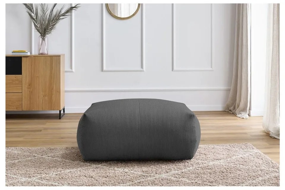 Tmavosivá menčestrová podnožka Voltaire – Bobochic Paris