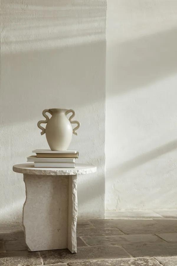 Luxusný mramorový stolík Mineral Sculptural Table – biely