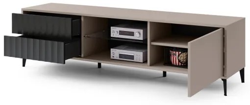 Televízny stolík so zásuvkami RONJA taupe/čierna