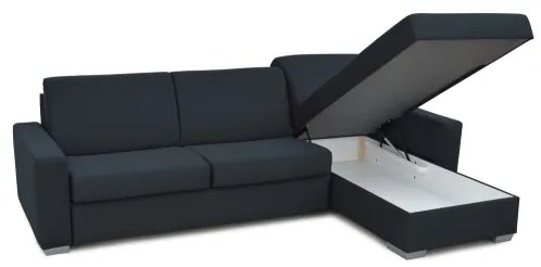 Rozkladacia rohová sedacia súprava LEKA modrá s úložným priestorom, do L