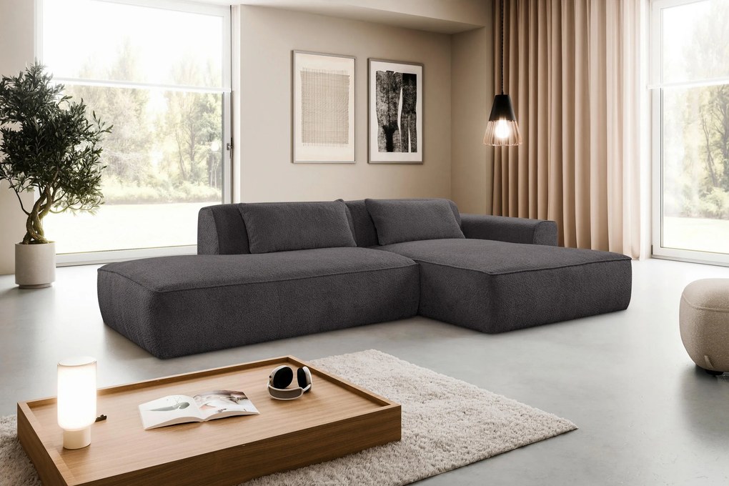 XXXLutz ROHOVÁ SEDAČKA, plast, textil, kompozitné drevo, grafitová MID.YOU - Sedačky - 000694009632