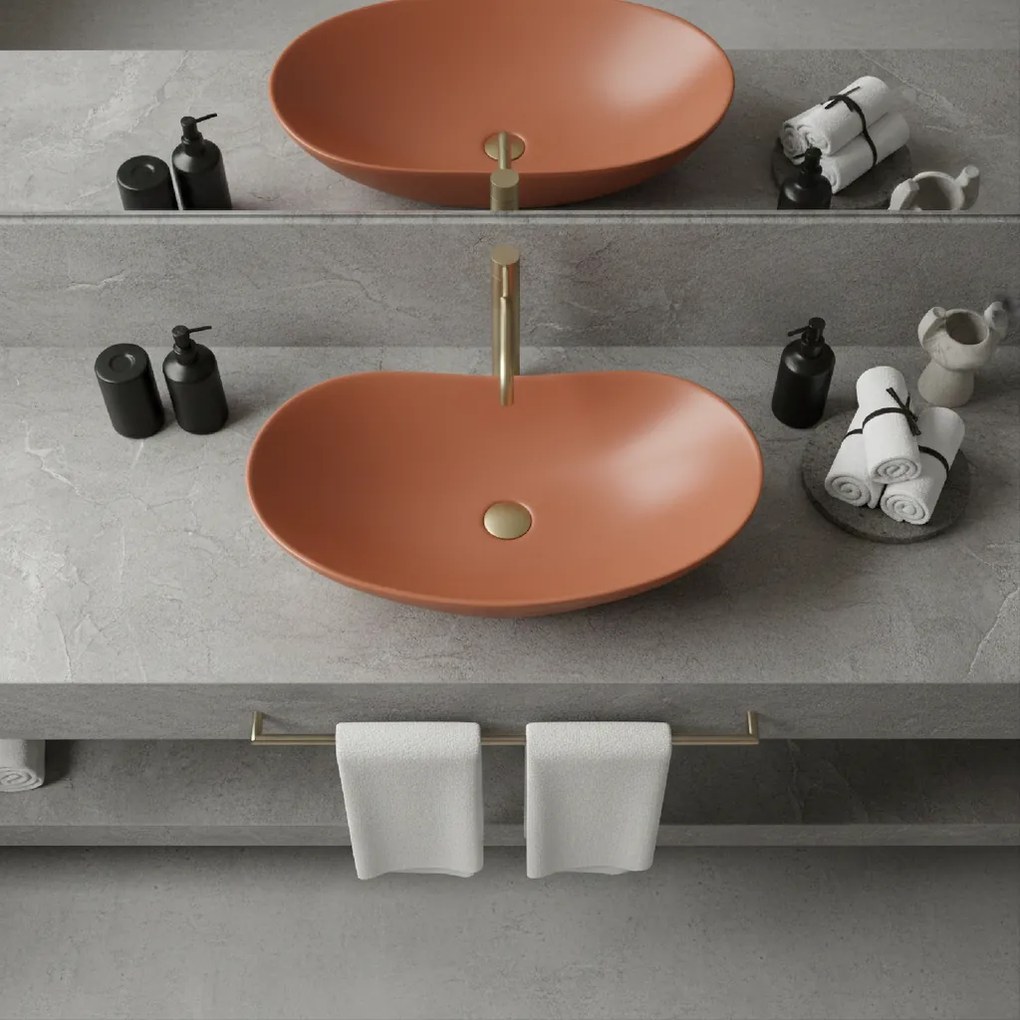 Rea Royal, umývadlo na dosku 615×360×155 mm, oranžová matná, REA-U3530